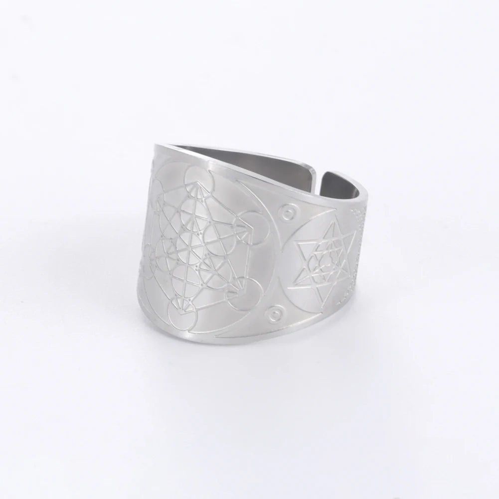 Anel Ajustável - Cubo de Metatron