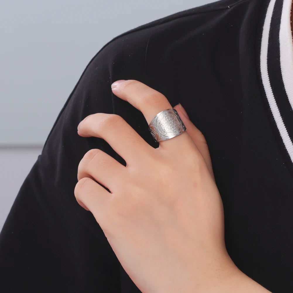 Anel Ajustável - Cubo de Metatron