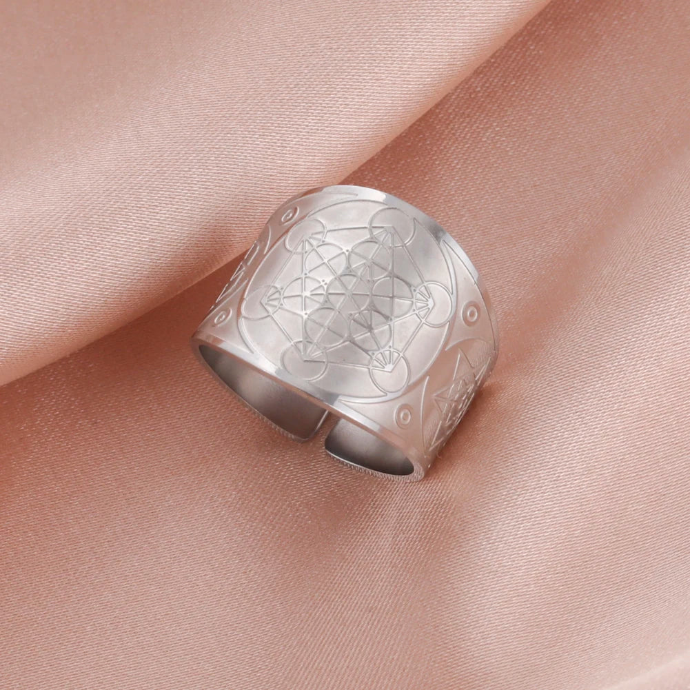 Anel Ajustável - Cubo de Metatron