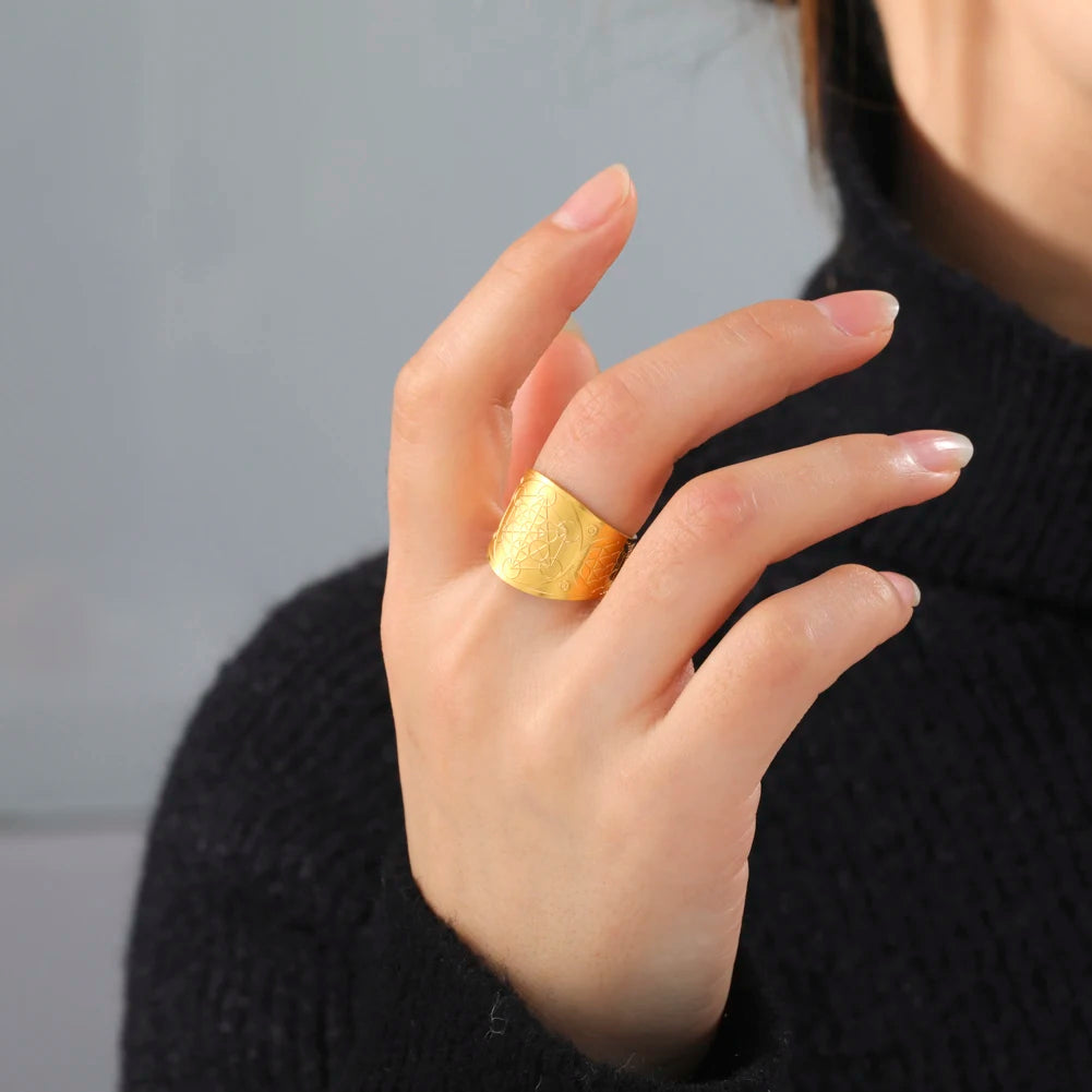 Anel Ajustável - Cubo de Metatron