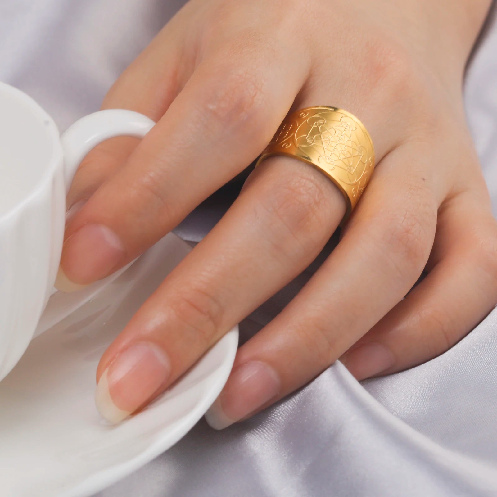 Anel Ajustável - Cubo de Metatron