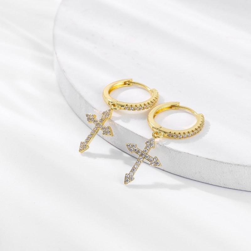 Brinco Cruz com Zircônia - Diamond Cross - Purità Joias